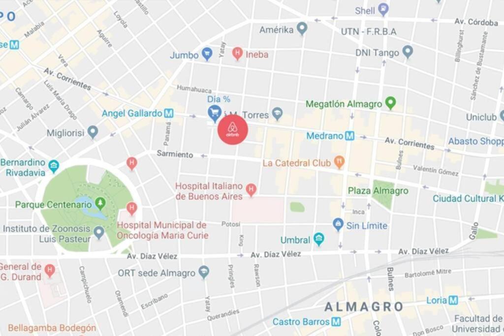 부에노스아이레스 Luminoso 2 Ambientes En Almagro Av Corrientes 3 Personas 아파트 외부 사진